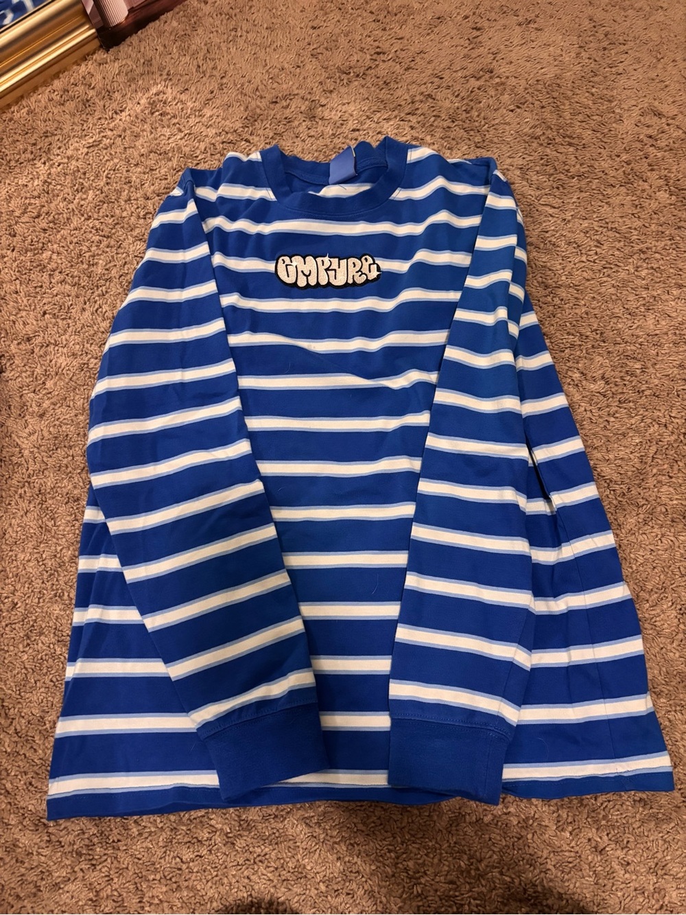 Empyre blue and white striped long sleeve shirt in a S